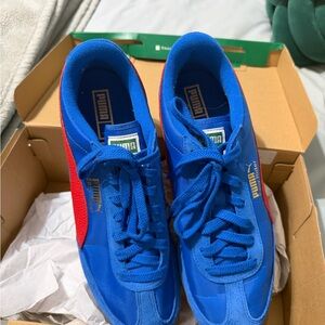 Puma Royal Blue and Red Sneakers